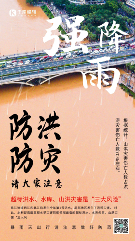 防洪防灾洪水海报