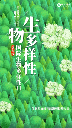 创意插画国际生物多样性日海报