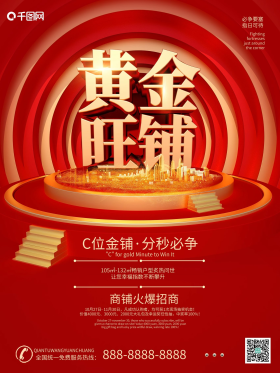 商业地产黄金旺铺招商海报