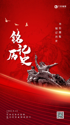 铭记历史红色精品大气海报