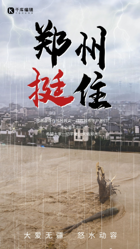 郑州挺住主题摄影图海报