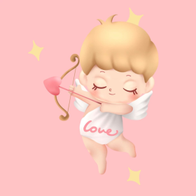 情侣头像爱心丘比特卡通