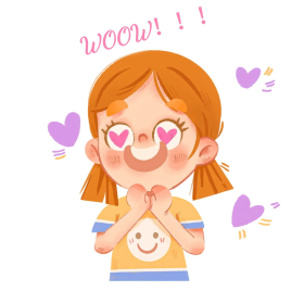 女孩激动心动马卡龙色系表情包