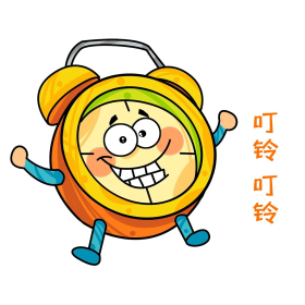 拟人黄色闹钟表情包