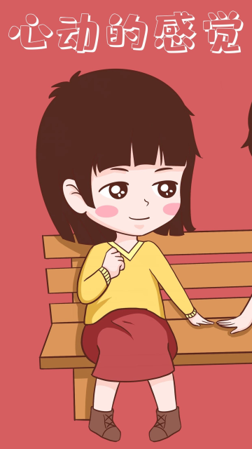 情侣心动的感觉红色卡通手机壁纸