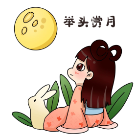 嫦娥举头赏月表情包中秋表情包