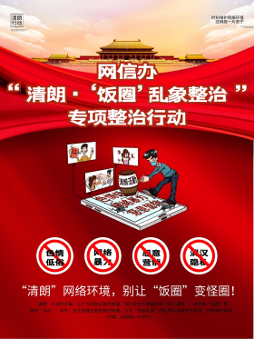 网信办清朗饭圈整治专项行动简约风宣传海报