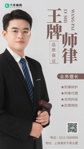 摄影图王牌律师棕色简约风手机海报