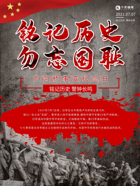 七七事变铭记历史勿忘国耻海报