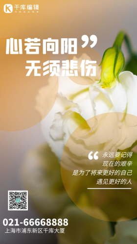 心若向阳无须悲伤励志文艺风摄影图海报