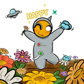 可爱外星人造访地球表情包