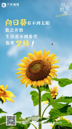 心灵鸡汤早安向日葵摄影图海报