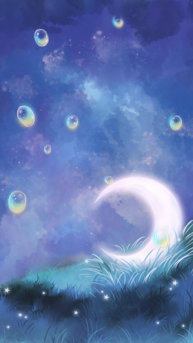 背景唯美小清新梦幻治愈植物月亮信封背景可商用点击在线编辑唯美小