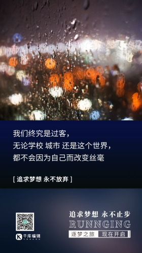 城市雨夜夜景励志摄影图海报
