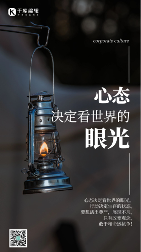 心态决定看世界的眼光暗色简约摄影图海报