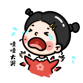 小女孩耍疯大哭卡通表情包