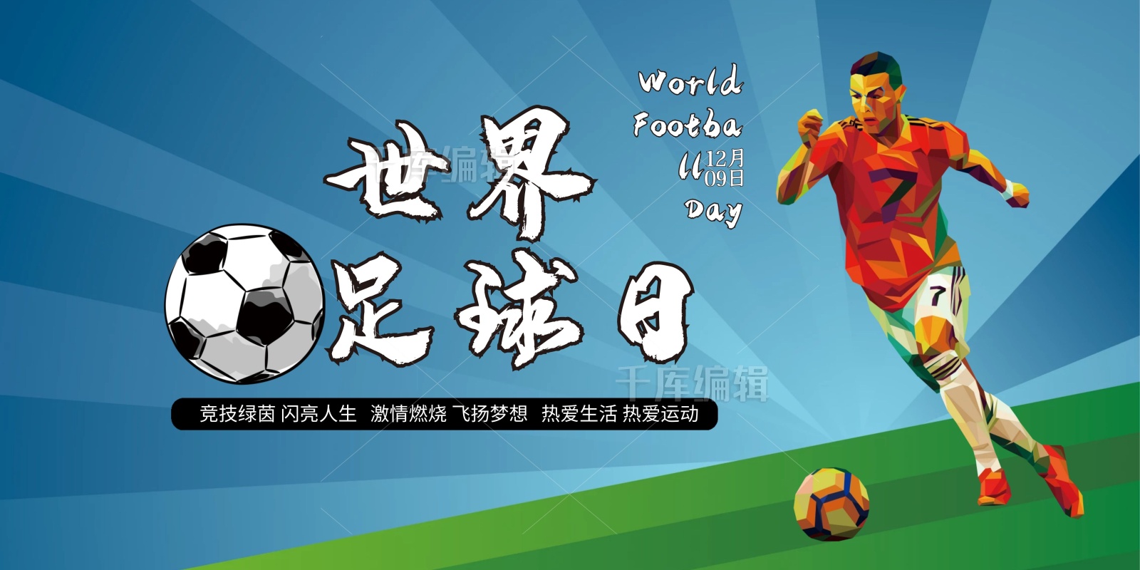 世界足球日运动展板海报