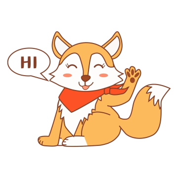 狐狸你好hi卡通打招呼表情包
