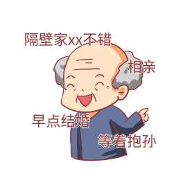 催婚早点结婚等着抱孙子创意卡通表情包