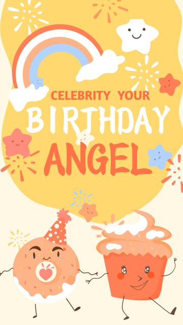 卡通生日贺卡邀请函生日聚会气球烟花模板