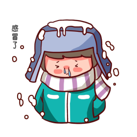 冬天冬季降温冷空户外男孩感冒寒冷下雪大雪表情包