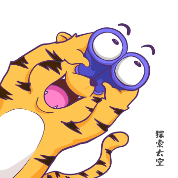 好奇老虎望远镜探索发现漫画表情包