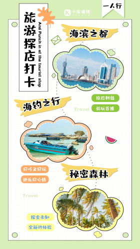 旅游打卡城市地图探店创意大气手机海报