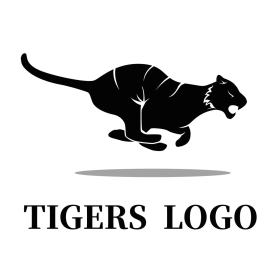 老虎黑色奔跑logo