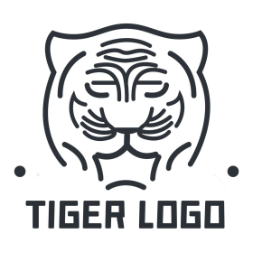 队徽黑色线条老虎logo