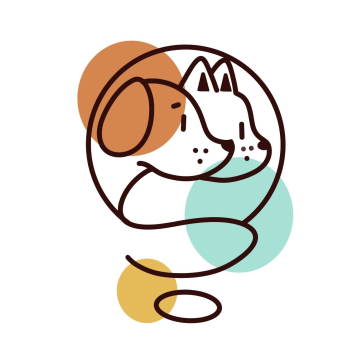 几何简约线描可爱的猫狗宠物logo标志头像