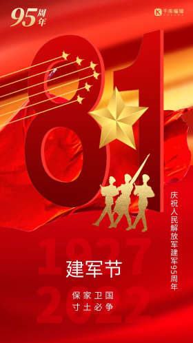 81建军节创意红色精美海报