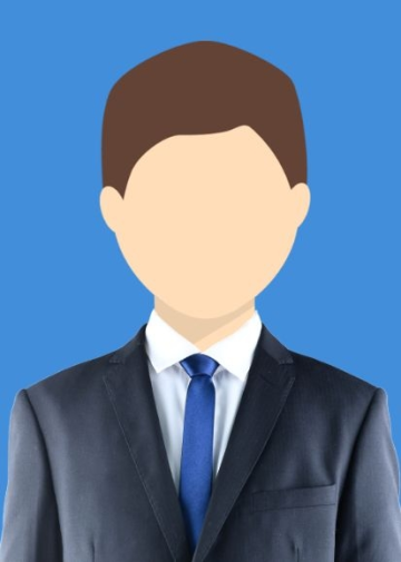 一寸蓝底男士西装正装证件照