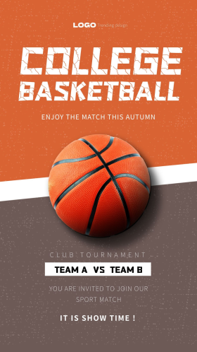 体育比赛篮球场简约创意海报