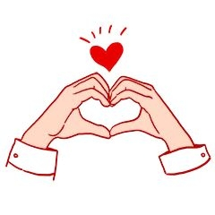 元素双手比心表情包插画元素