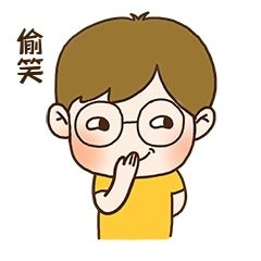 手绘可爱眼镜男孩偷笑表情元素