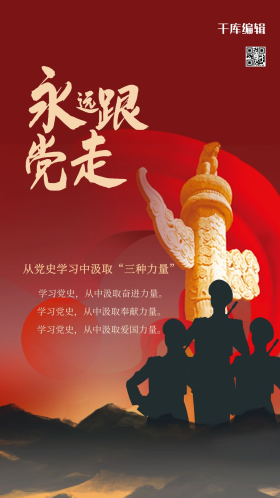 学党史人物简约红色创意大气海报