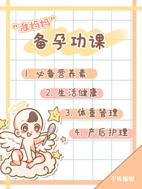 备孕手册备孕功课淡黄色小清新插画风小红书封面
