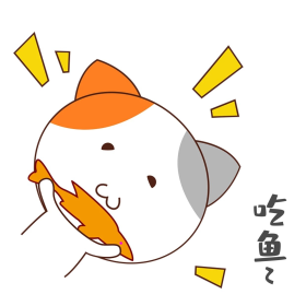 可爱手绘卡通猫咪表情包吃鱼