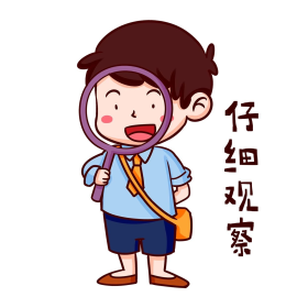 开学季男孩仔细观察表情包