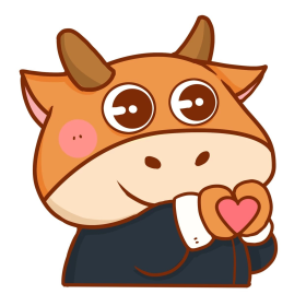 大眼睛黄牛比心