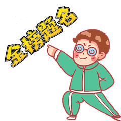 绿色卡通激励学生高考祝福金榜题名表情包