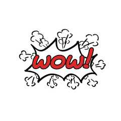 红色惊讶爆炸文字震惊wow惊讶表情包