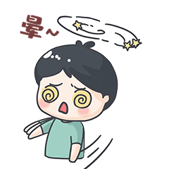 卡通头晕眼花男孩晕倒表情包动图gif